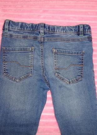 Крутые модные синие джинсы скинни на девочку 4 5 6 лет 104-110-116см7 фото