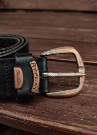 Винтажный ремень replay belts из толстой натуральной кожи diesel levis marlboro classic