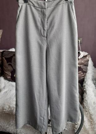 Широкие кюлоты брюки гусиная лапка