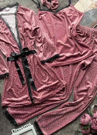 ⭐⭐⭐⭐⭐  комплект костюм для дома и сна велюровый
