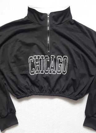 Мегаклассный укороченный свитшот на молнии с надписью shein