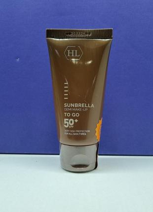 Сонцезахисний крем з тоном holy land cosmetics sunbrella spf 50+ demi make up to go1 фото