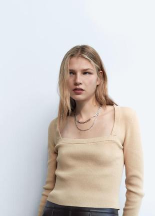 Zara топ стильний в рубчик