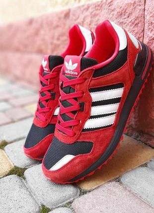 Чоловічі кросівки adidas zx 750 червоні з синім і білим