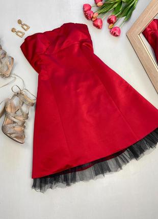Вечернее красное платье бюстье2 фото