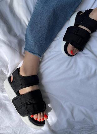 Жіночі сандалі adidas sandals adilette black / чорні сандалі літо smb7 фото