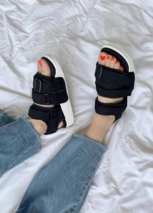 Жіночі сандалі adidas sandals adilette black / чорні сандалі літо smb8 фото