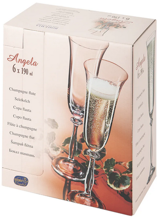 Набор бокалов для шампанского bohemia angela 190мл 3шт