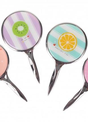 Дзеркало з ручкою кругле "фрукти" (упаковка 24 шт)