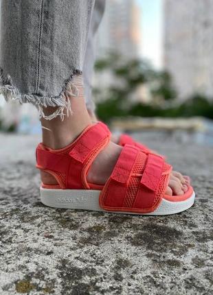 Женские сандалии adidas adilette sandal 2.0 w coral/white/smb ✔️5 фото