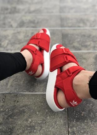 Жіночі сандалі adidas adilette red white7 фото