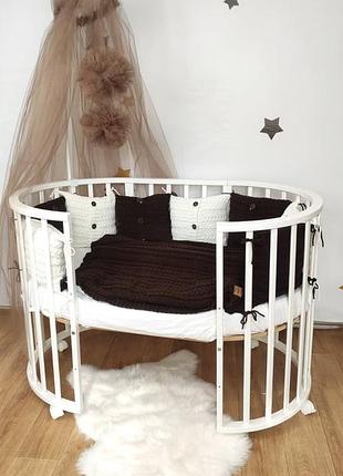 Комплект вязанный в кроватку