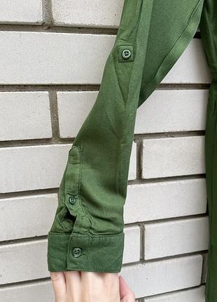 Зеленое платье рубашка вискоза h&amp;m 10