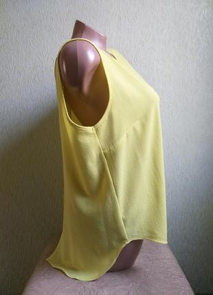 Блуза разлетайка. туніка. подовжена спинка, фрак. жовта, лимонна.3 фото