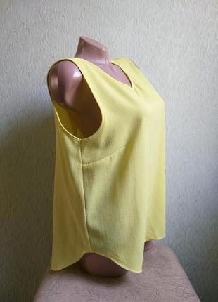 Блуза разлетайка. туніка. подовжена спинка, фрак. жовта, лимонна.2 фото