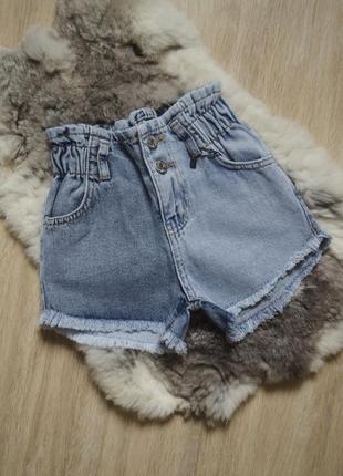 Оригінальні джинсові шорти на резинці висока талія