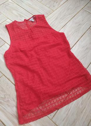 Красная блуза, кружевная блузка
