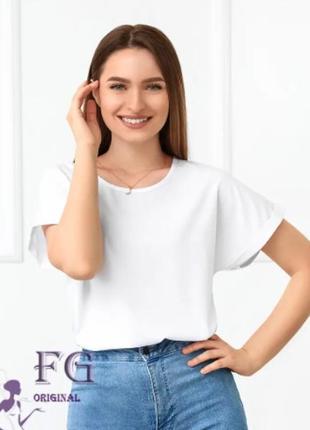 Летняя блузка футболка свободного кроя "moment" белая
