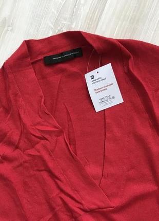Червоний пуловер кашемір бленд дизайнерський кашеміровий жилет оверсайз steffen schraut колаборація aldi червоний8 фото