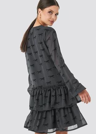 Красивое платье na-kd шифоновое размер 38 (м) черное3 фото