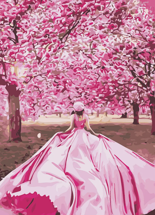 Картина по номерам artstory девушка в саду 40*50см