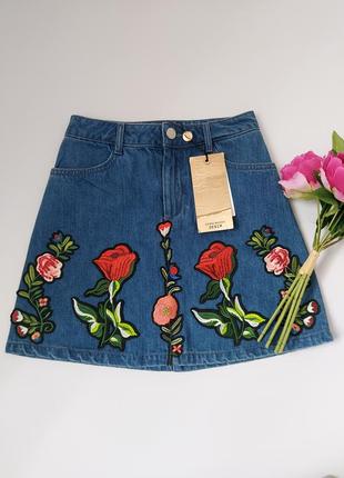 Джинсова спідничка з вишивкою vero moda