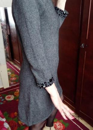 Платье офисное женское трикотажное стильное  laura ashley теплое натуральная шерсть, прямое8 фото