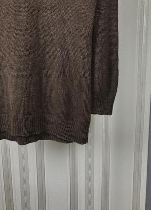 Коричневый шелковый пуловер с вырезом ralph lauren4 фото