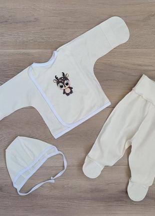 Комплект тонкий бавовна для новонароджених малюків шапочка повзунки і сорочечка