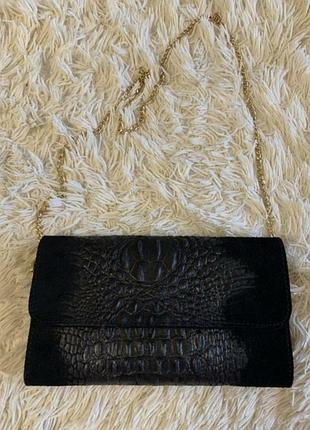 Клатч натуральная  кожа, замш