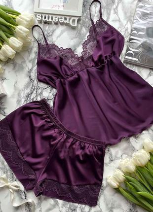 ⭐⭐⭐⭐⭐ шовкова піжама з шортами