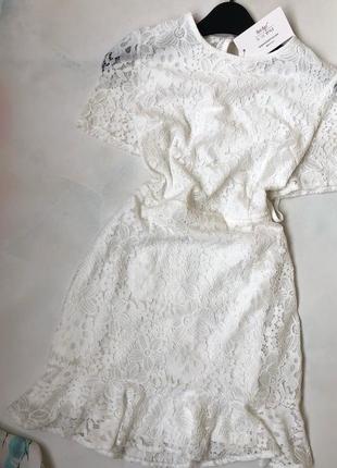 Белое кружевное платье3 фото