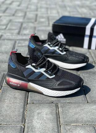 Мужские кроссовки adidas zx 2k boost black white 41-42-43-44-45