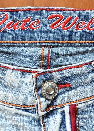 Стильные молодёжные украшенные стрейч джинсы cute well.