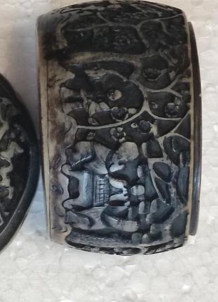 Китайська чорна киноварная скринька. вінтаж.8 фото