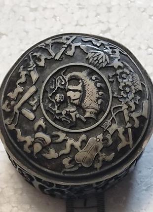 Китайська чорна киноварная скринька. вінтаж.7 фото