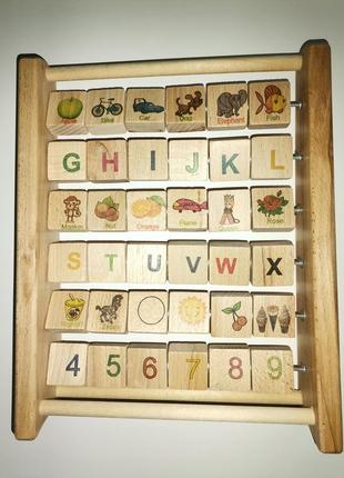 Абетка дерев'яна яна яна яна, англійська для дітей, від 3 років, алфавіт для дитини3 фото