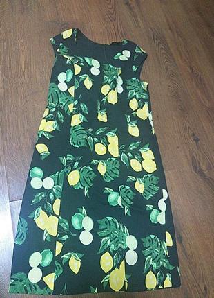 Яскраве стильне плаття в лимончиках р. 46