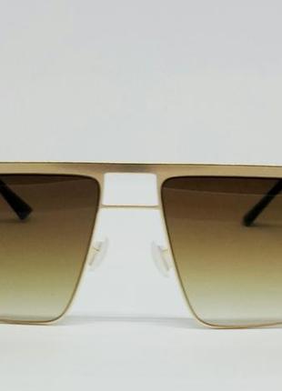 Женские солнцезащитные очки в стиле versace коричневый градиент с боковыми линзами2 фото