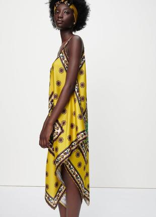 Zara атласное платье платок из новой коллекции7 фото