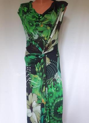 Зеленое трикотажное платье миди desigual(размер 38)5 фото