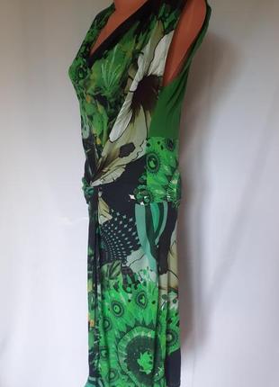 Зеленое трикотажное платье миди desigual(размер 38)3 фото