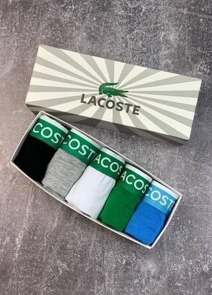 Чоловічі труси lacoste набір 5 штук комплект на подарунок7 фото