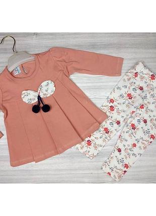 Комплект для дівчинки бантик туніка лосини