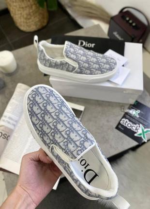 🌼dior slip on solar grey white стильні сірі брендові сліпони весна літо женские серые слипоны8 фото