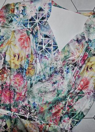 Винтажное миди платье ручной работы в цветочный принт2 фото