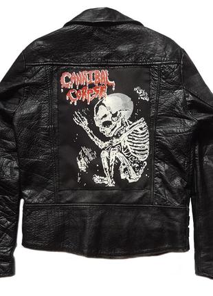 Оригінальна вінтажна косуха 70-х genuine cowhide cannibal corpse custom leather jacket motorcycle7 фото