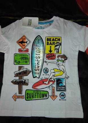 Футболка белая   "серфер "   c&a