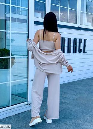 Женский брючный костюм рубчик5 фото