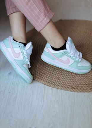 Кросівки sb dunk low mint&pink кроссовки